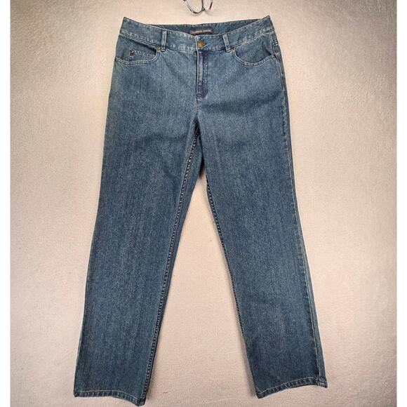 Liz Claiborne Straight Leg Jeans Womens 12 Relaxed Demin New Zip Fly - Picture 1 of 12
